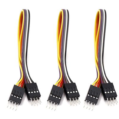 5 pcs 200 mm 2.54 mm Male-Female Clamp Wire, Double Bare-Wire Connector, Male-to-Male, 8P