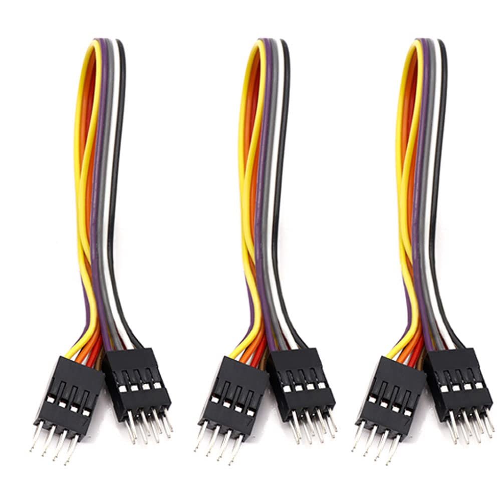 5 pcs 200 mm 2.54 mm Male-Female Clamp Wire, Double Bare-Wire Connector, Male-to-Male, 8P