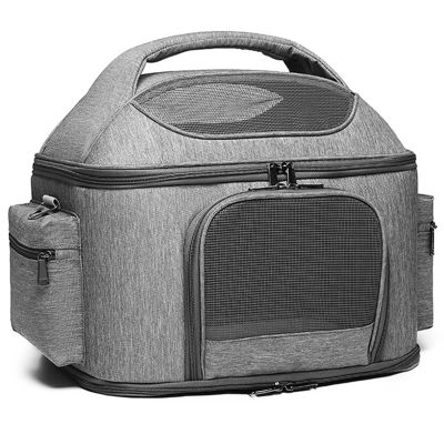 X&Z-XAOY Portable Breathable Soft-Sided Pet Carrier, Foldable Dog and Cat Carrier, Gray
