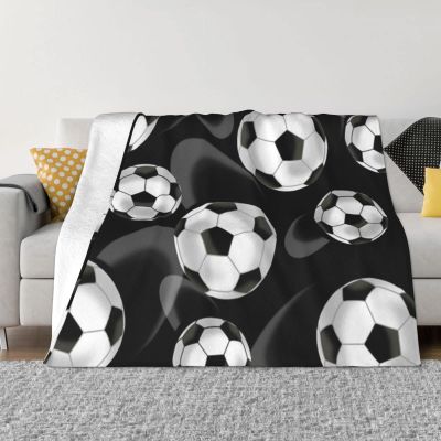 Soccer Black Multi-Size Ultra-Soft Flannel Blanket