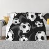 Soccer Black Multi-Size Ultra-Soft Flannel Blanket view 1
