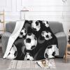 Soccer Black Multi-Size Ultra-Soft Flannel Blanket view 2