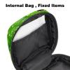 Zippered Menstrual Pad Bag, Feminine Hygiene Pouch (Wild Green with Dewdrops) view 4