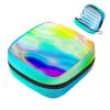 Zippered Menstrual Pad and Tampon Pouch for Women and Girls, Abstract Colorful Psychedelic Swirl view 1