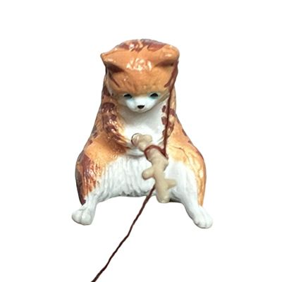 Cute Fishing Cat Statue Ornament