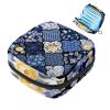Blue Flower Pattern Menstrual Product Storage Pouch view 1