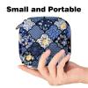 Blue Flower Pattern Menstrual Product Storage Pouch view 2
