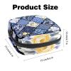 Blue Flower Pattern Menstrual Product Storage Pouch view 3