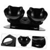 Elevated Double Pet Bowl with 15° Incline, Plastic, Black view 4