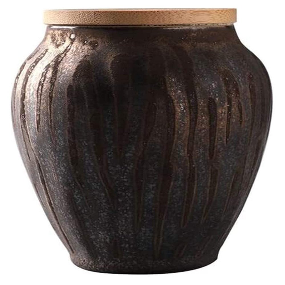 Small Ceramic Keepsake Urn for Human and Pet Ashes, Retro Style #2
