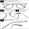 VEVESMUNDO Blue Light Blocking Reading Glasses, Modern Full-Rim Frame, Gray, +3.0 view 4