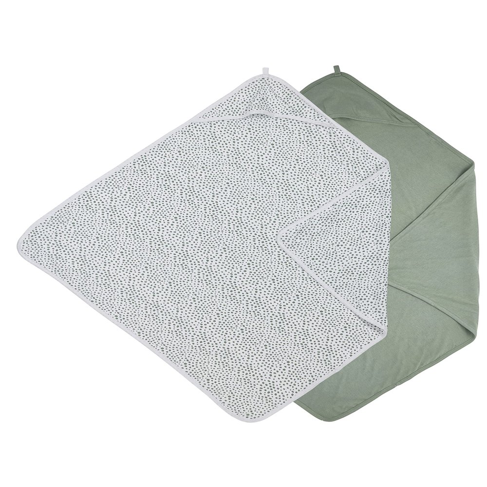 Meyco Baby Cheetah/Uni Hooded Towels, 2-Pack, 80 x 80 cm, Forest Green