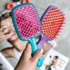 Janeke Superbrush Small Body Brush, Green, Curly, Fuchsia view 2
