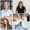Reading Glasses for Women and Men, Blue-Light Blocking, 5-Pack, UV Filter, Spring Hinges, Square Frames (1.00x) view 2