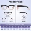 Reading Glasses for Women and Men, Blue-Light Blocking, 5-Pack, UV Filter, Spring Hinges, Square Frames (1.00x) view 4