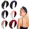 Women's Velvet Pearl Headband, Wide Retro Fabric Hairband view 2