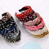 Women's Velvet Pearl Headband, Wide Retro Fabric Hairband view 4