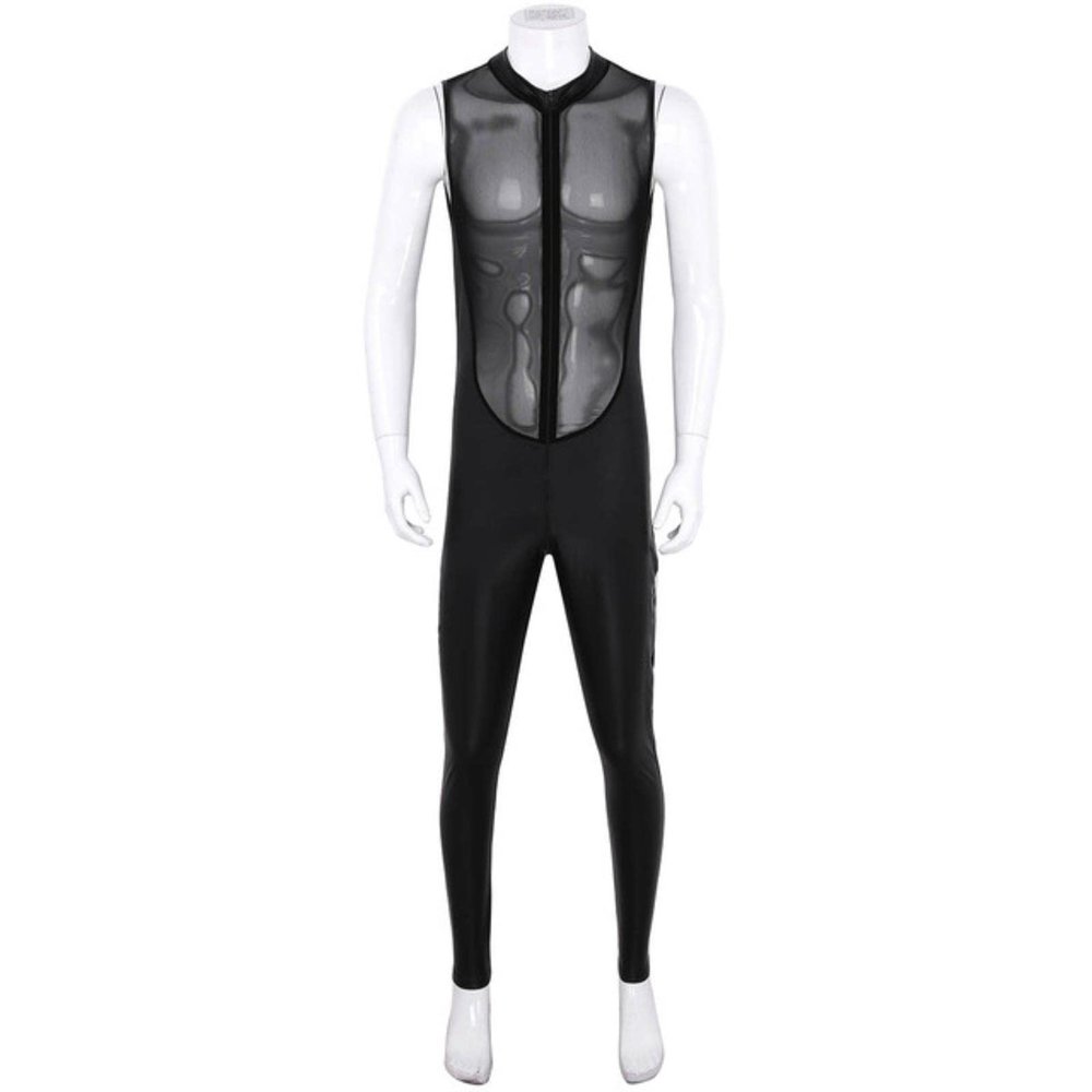 CHUNNUAN Men's Faux Leather Bodysuit