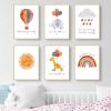 EXQUILEG Nursery Decor Posters for Girls and Boys, Baby Room Rainbow, Sun and Animal Wall Art, 6-Piece Set | Frames Not Included (21 x 30 cm) view 2