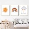 EXQUILEG Nursery Decor Posters for Girls and Boys, Baby Room Rainbow, Sun and Animal Wall Art, 6-Piece Set | Frames Not Included (21 x 30 cm) view 3