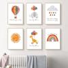 EXQUILEG Nursery Decor Posters for Girls and Boys, Baby Room Rainbow, Sun and Animal Wall Art, 6-Piece Set | Frames Not Included (21 x 30 cm) view 4