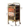 Black Salon Rolling Cart with 4–5 Drawers, Wheels, and 5 Trays view 2