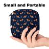 Cute Fox Pattern Sanitary Pad and Menstrual Cup Storage Bag with Zipper view 2