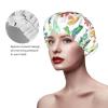 Reusable Women's Shower Cap with Stretch Edge, Watercolor Cactus and Succulent Design view 3