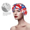 Reusable Puerto Rico Flag Shower Cap with Stretch Edge view 3
