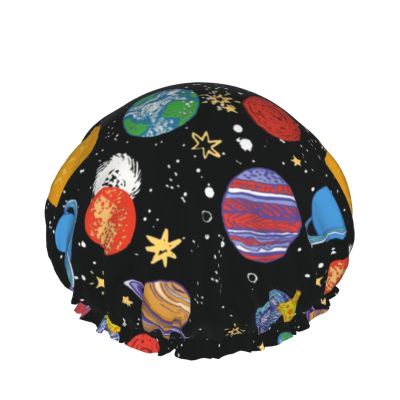 Reusable Galaxy Shower Cap with Stretchable Edge