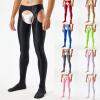 Men's Underwear Set: Wetlook Leggings, Boxer Shorts, Open-Crotch Brief, Thong, Latex Lingerie with Thigh-Length Stay-Up Stockings view 2