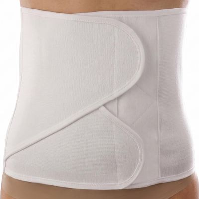 Orione Safte Adjustable Abdominal Binder with Double Opening, 27 cm, White Cotton Interior (XL: 95–104 cm)