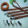 Rubberized Cognac Leash, 20 mm, 2 m with Loop, Black Sweden Hook view 1