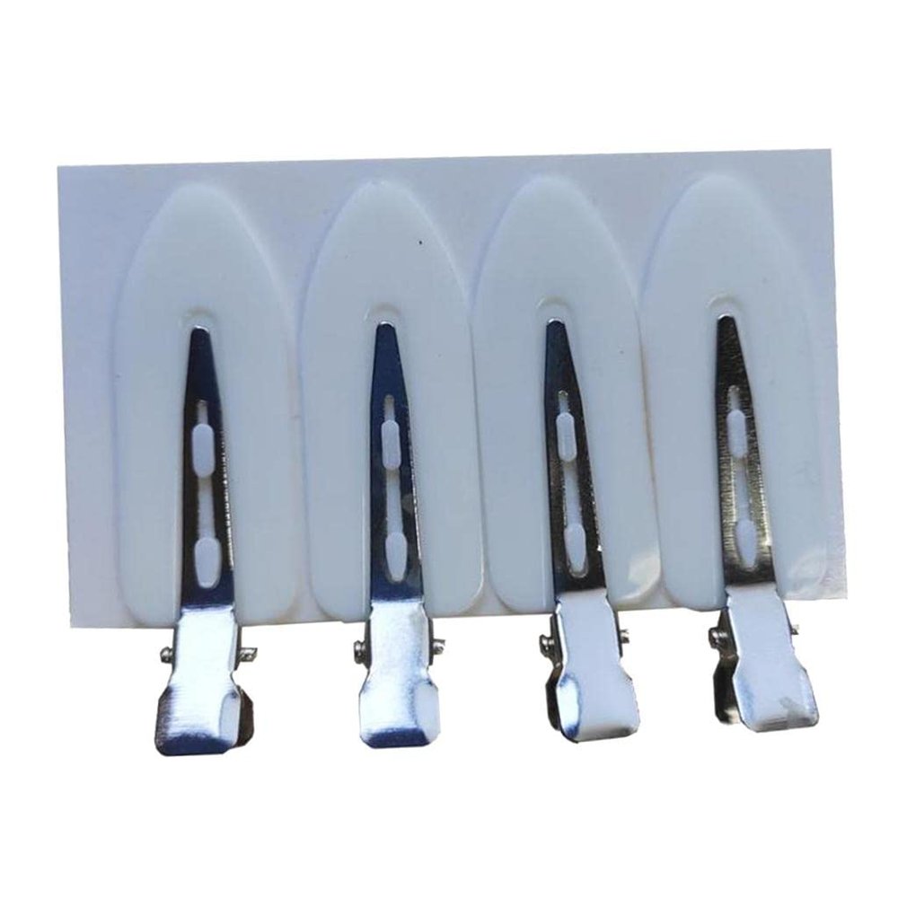 Jojomis Seamless No-Crease Hair Clips, White, 4-Pack