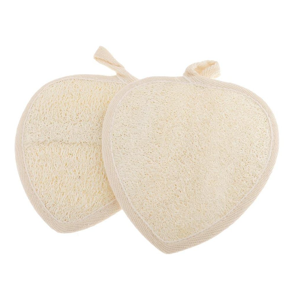 Jojomis 2 x Natural Loofah Sponge for Bath, Shower, Massage and Body Exfoliation