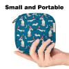 Dachshund Puppy Christmas Hat Pattern Sanitary Pad Storage Bag with Zipper view 2
