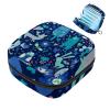 Menstrual Pad Bag with Zipper, Blue Forest Animal Pattern view 1