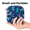 Menstrual Pad Bag with Zipper, Blue Forest Animal Pattern view 2