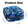Menstrual Pad Bag with Zipper, Blue Forest Animal Pattern view 3