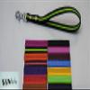 Rubberized Short Leash 20mm x 35cm with Loop (Black-Neon, Silver Carabiner) view 1