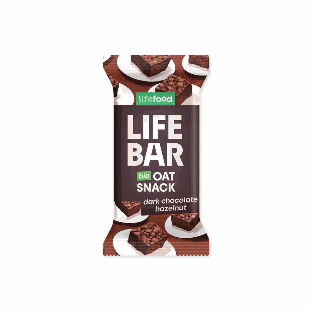 Lifebar BIO Oat Snack Dark Chocolate Hazelnut 40 g, 1-Pack