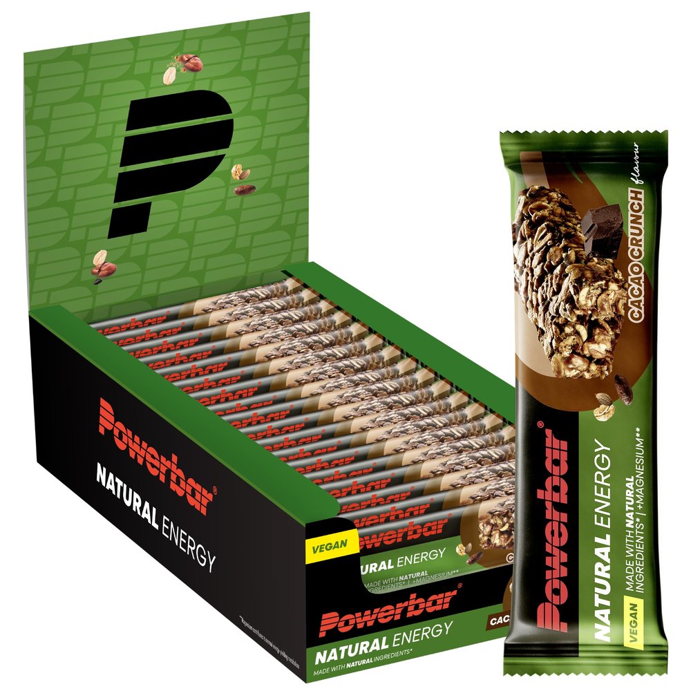 PowerBar Natural Energy Cereal Bar + Magnesium (18 x 40 g), Cacao Crunch