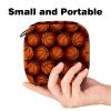 Menstrual Pad Pouch with Zipper, Feminine Hygiene Storage Bag, Basketball Texture view 2