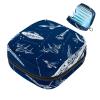 Women's Menstrual Pad Storage Bag, Navy Blue Spaceship Design view 1
