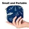 Women's Menstrual Pad Storage Bag, Navy Blue Spaceship Design view 2