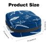 Women's Menstrual Pad Storage Bag, Navy Blue Spaceship Design view 3