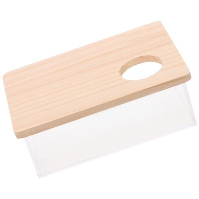 Transparent Medium Hamster Sand Bath with Acrylic and Wood