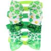 jojofuny 5-Piece Adjustable Dog and Cat Collar Set with Bow Tie for St. Patrick’s Day view 1