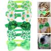 jojofuny 5-Piece Adjustable Dog and Cat Collar Set with Bow Tie for St. Patrick’s Day view 4