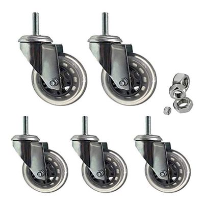 BOSUGE 75 mm (3 in) Swivel Casters, M10 Threaded Stem, Heavy-Duty, No Brake